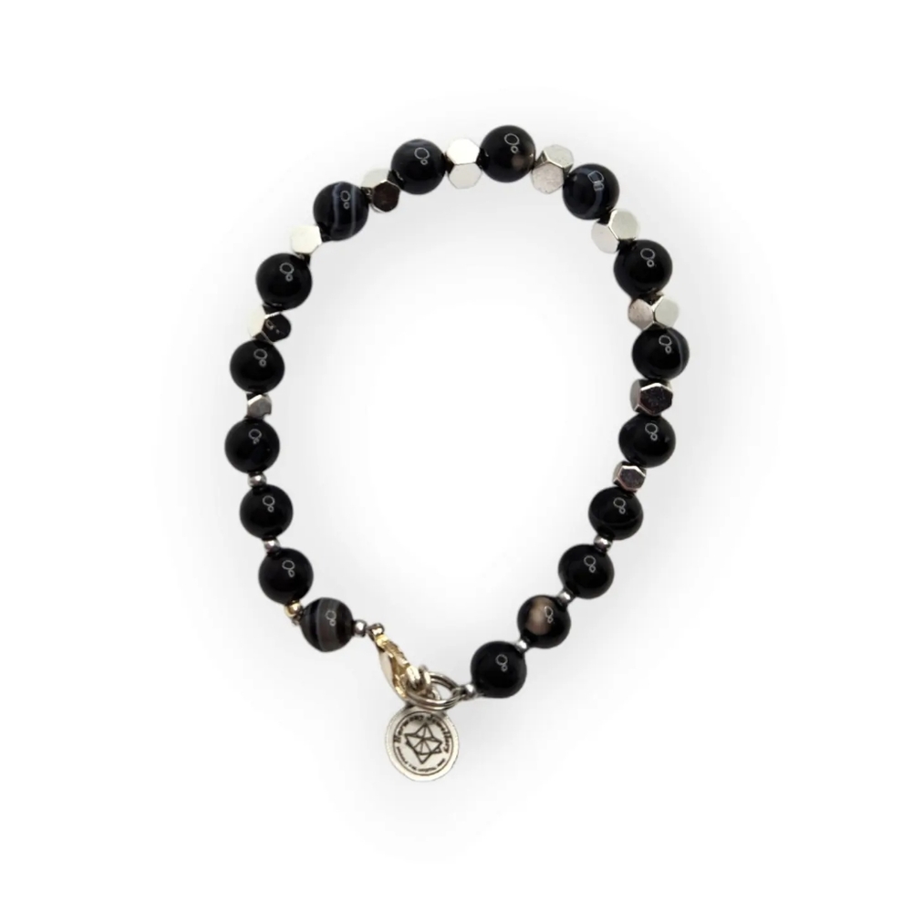 Black Lace Agate bracelet 6 mm